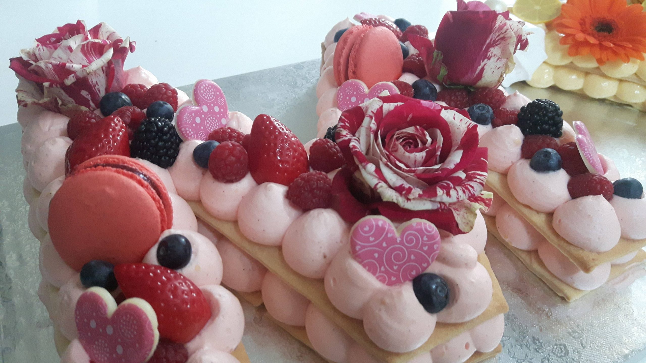 Letter cake fraise & framboise